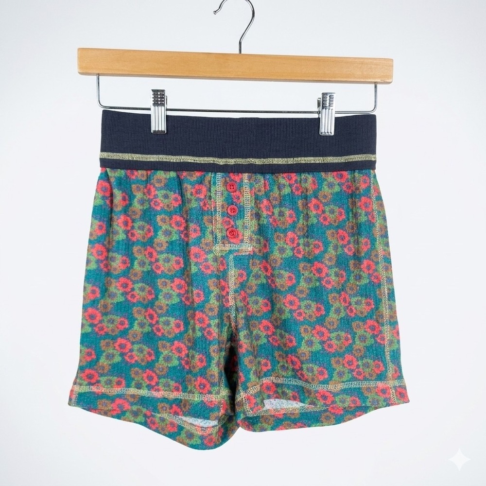 Natural Life Mix And Match Floral Waffle Boy Shorts Lounge Shorts Small